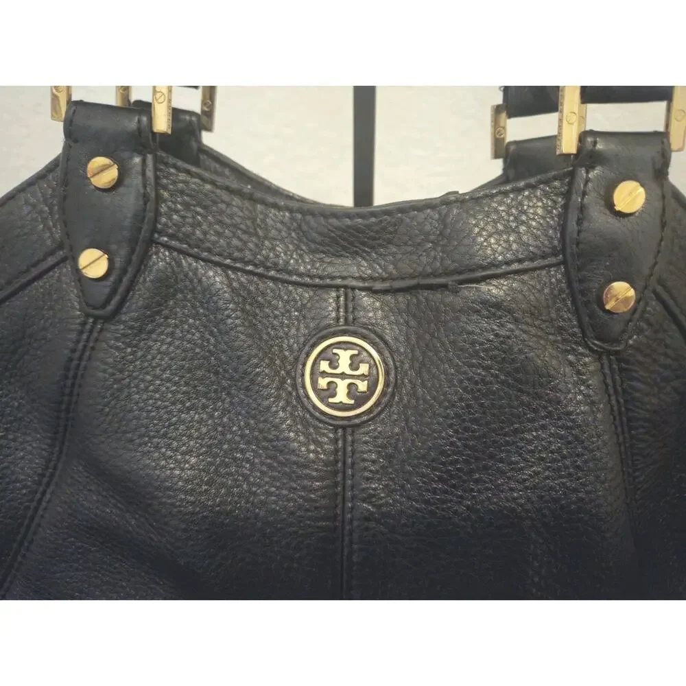 Tory Burch DAKOTA Black Leather Hobo/Shoulder Bag 16x13x3 *READ - Picture 6 of 16